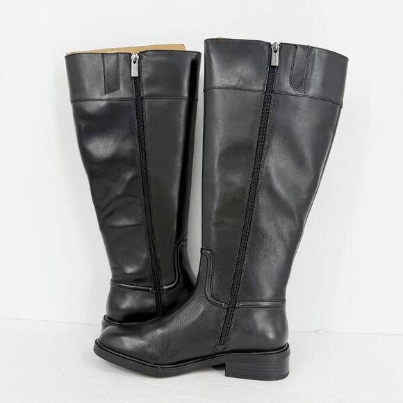 Vince Camuto Womens Andalian Knee High Boots US 6 M Wide Calf Black Leather NIB - Picture 6 of 10